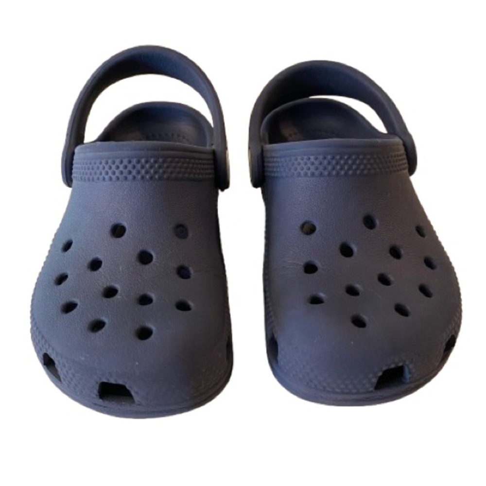 CROCS Kids Navy Slip-On Sandals Size 9 Summer Beach Vacation Waterproof EUC